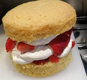 Strawberries and cream cake